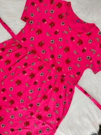 Smurf Finds Maxi Gowns| 52 inches height| with Pocket and Back adjustable knot| Pink | MG30057 - 2XL, Pink