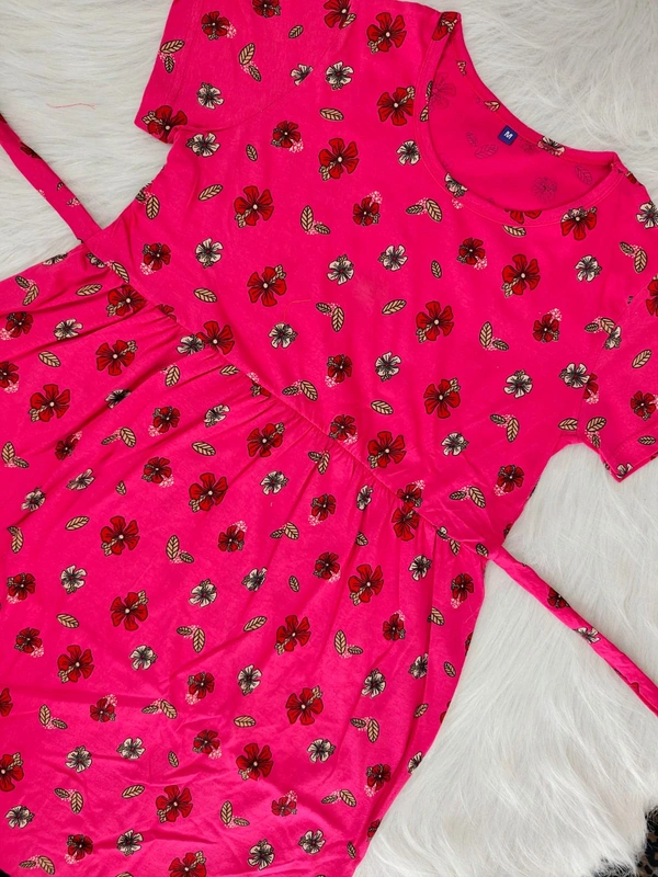 Smurf Finds Maxi Gowns| 52 inches height| with Pocket and Back adjustable knot| Pink | MG30057 - 2XL, Pink