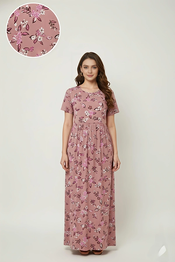 Smurf Finds Maxi Gowns| 52 inches height| with Pocket and Back adjustable knot| Pink |NM 23007 - Pink, L