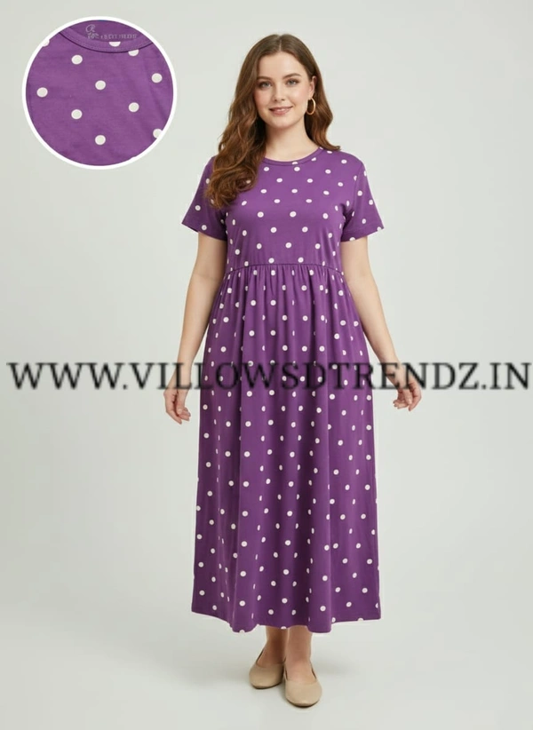 Smurf Finds Maxi Gowns| 52 inches height| with Pocket and Back adjustable knot| Purple | NFM300013 - Purple, L