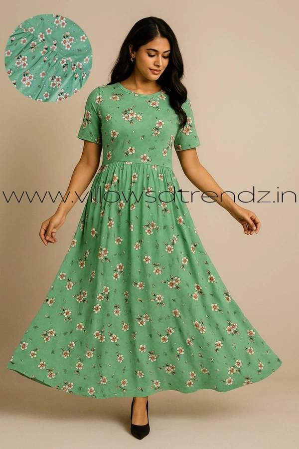 Smurf Finds Maxi Gowns| Peach Green| MG30053 - M, Green