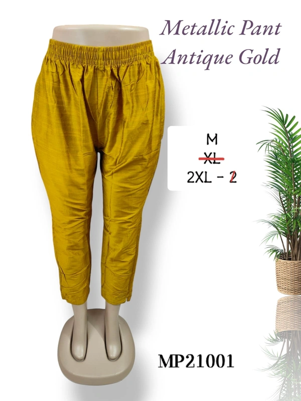Ruthvi Ethnics Metallic Pant MP21001 - 2XL, Antique Gold