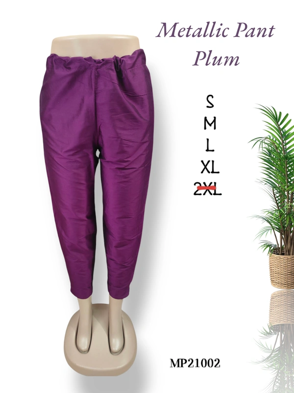 Ruthvi Ethnics Metallic Pant MP21002 - M, Plum