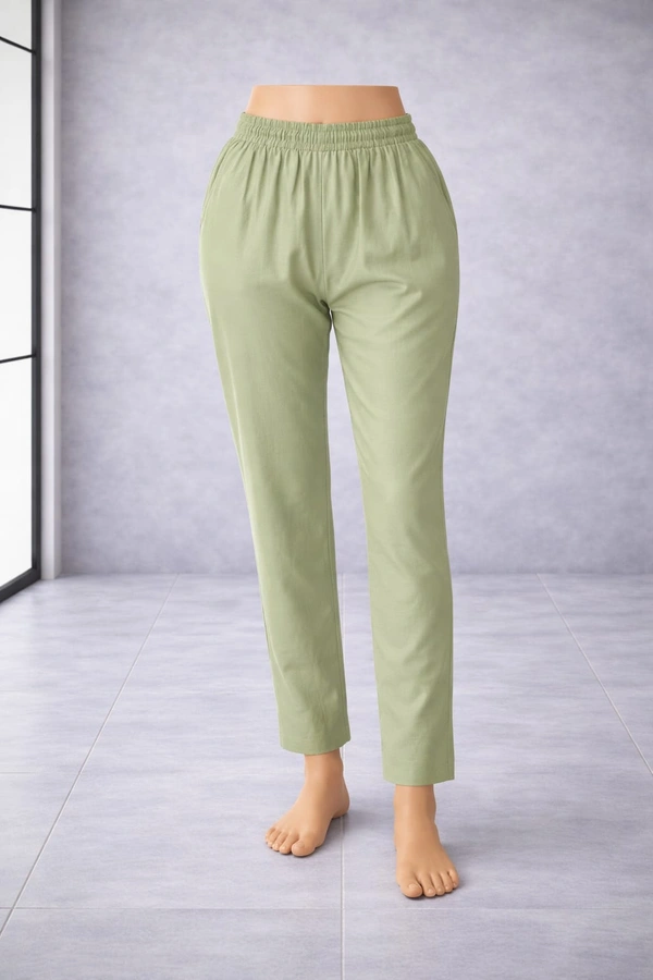 Ruthvi Ethnics Metallic Pants| Ankle Fit| Metallic Trousers| Pista green l |With Pocket| MP21004 - Only Pant, Pista green, XL