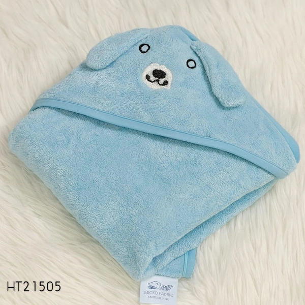 Villows Micro fiber cap towel| hoodie |Brethable |Pack Contains 1 Blanket| 100 x 100 cm| Sky Blue | HT21505 - 100 x 100 cm, Sky blue
