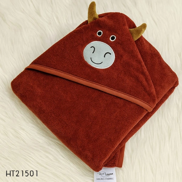 Villows Micro fiber cap towel| hoodie |Brethable |Pack Contains 1 Blanket| 100 x 100 cm| Brown | HT21501 - 100 x 100 cm, Brown