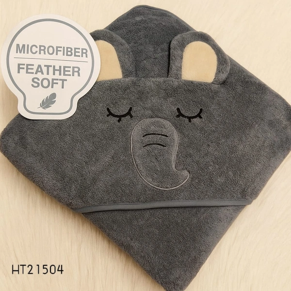 Villows Micro fiber cap towel| hoodie |Brethable |Pack Contains 1 Blanket| 100 x 100 cm| Grey | HT21504 - 100 x 100 cm, Grey