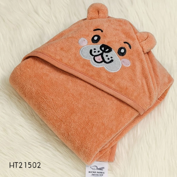 Villows Micro fiber cap towel| hoodie |Brethable |Pack Contains 1 Blanket| 100 x 100 cm| Peach | HT21502 - 100 x 100 cm, Peach
