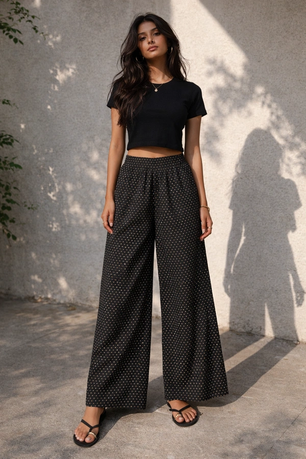 Villows Mid Rise Palazzo| Black | BPL140056| - M, Black