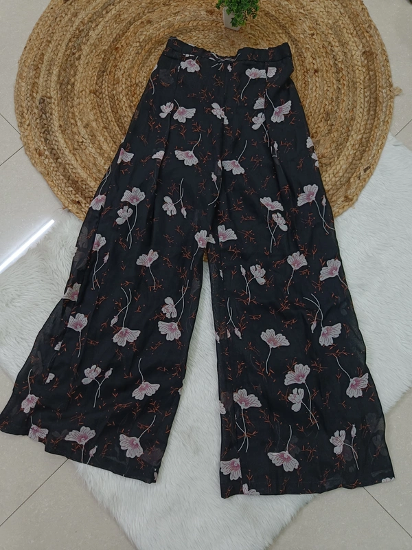 Villows Mid Rise Palazzo| Black|BPL140050| - M, Black