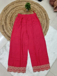 Villows Mid Rise Palazzo| Cherry | BPL140066| - M, Cherry