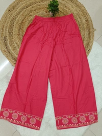 Villows Mid Rise Palazzo| Cherry|BPL140036| - XXL, Cherry