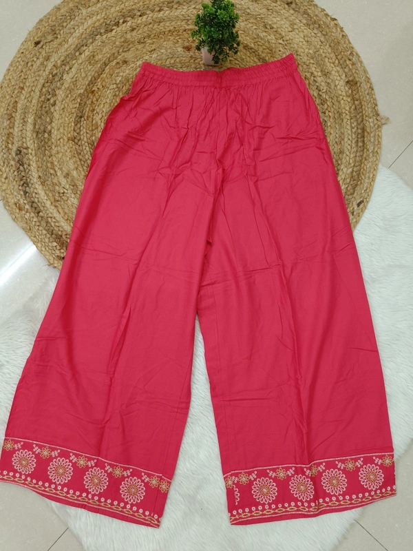 Villows Mid Rise Palazzo| Cherry|BPL140036| - XXL, Cherry