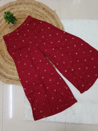 Villows Mid Rise Palazzo| Maroon| BPL140071| - M, Maroon