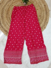 Villows Mid Rise Palazzo| Maroon|BPL140032| - XL, Maroon