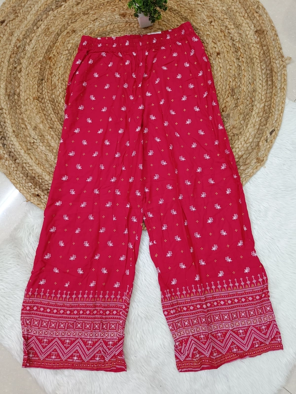 Villows Mid Rise Palazzo| Maroon|BPL140032| - XL, Maroon