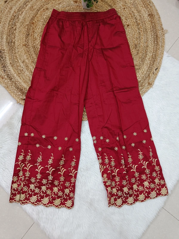 Villows Mid Rise Palazzo| Maroon|BPL140051| - M, Maroon