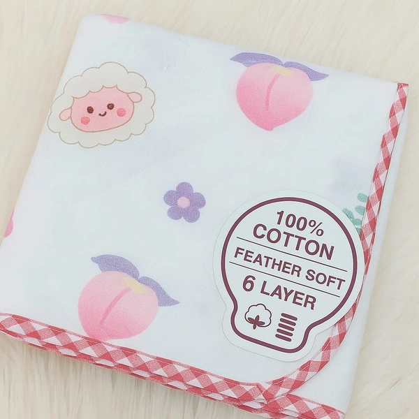 Villows Muslin 4 Layer receving Blanket |Brethable | 4 layer|Pack Contains 1 Blanket|100% Organic Cotton| 100 x 100 cm| White | RB21502 - 100 x 100 cm, White