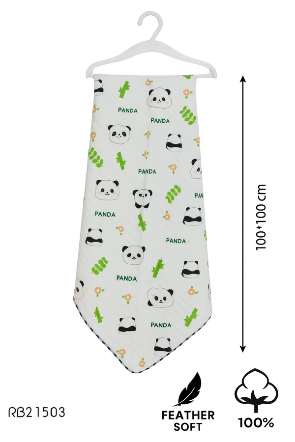 Villows Muslin 4 Layer receving Blanket |Brethable | 4 layer|Pack Contains 1 Blanket|100% Organic Cotton| 100 x 100 cm| White | RB21503 - 100 x 100 cm, White