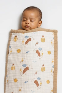 Villows Muslin 6 Layer Blanket |Brethable | 6 layer|Pack Contains 1 Blanket|100% Organic Cotton| 120 x 120 cm| White | MB38001 - 121 x 120 cm, White