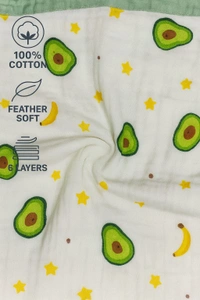 Villows Muslin 6 Layer Blanket |Brethable | 6 layer|Pack Contains 1 Blanket|100% Organic Cotton| 120 x 120 cm| White | MB38007 - 124 x 120 cm, White