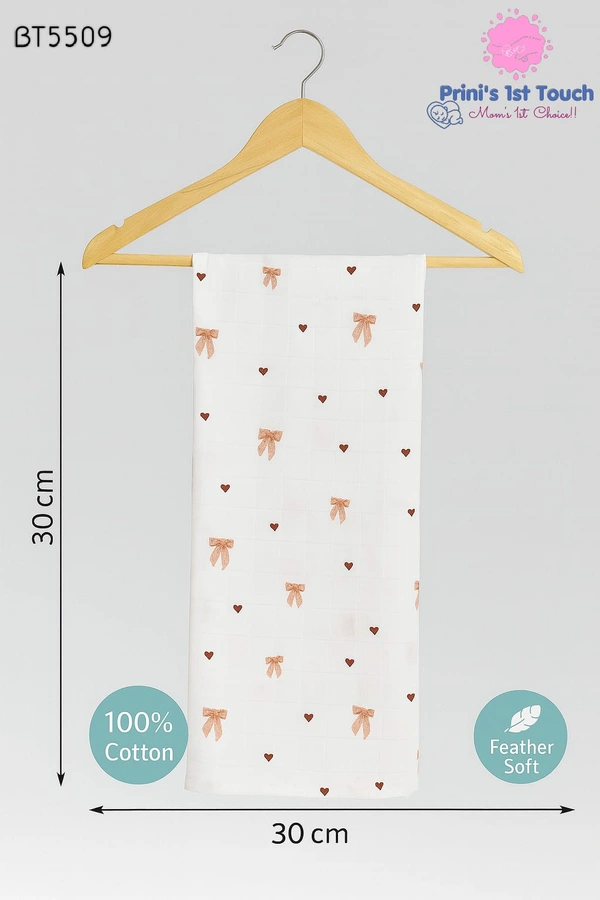 Villows Muslin Towel Small | Single layer|Pack Contains 1 Towel|100% Organic Cotton| 30 x 90 cm| White | BT5509 - 30 x 90 cm, White