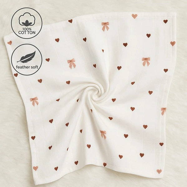 Villows Muslin Towel Small | Single layer|Pack Contains 1 Towel|100% Organic Cotton| 30 x 90 cm| White | BT5509 - 30 x 90 cm, White