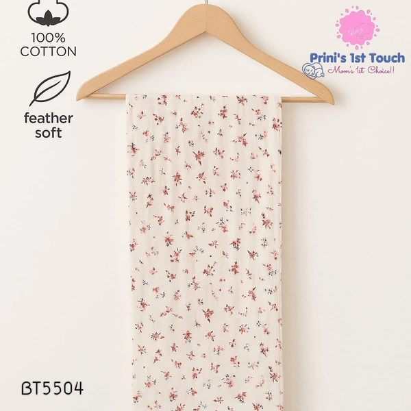 Villows Muslin Towel Small | Single layer|Pack Contains 1 Towel|100% Organic Cotton| 30 x 90 cm| White | BT5504 - 30 x 90 cm, White