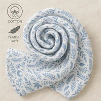 Villows Muslin Towel Small | Single layer|Pack Contains 1 Towel|100% Organic Cotton| 30 x 90 cm| Sky blue | BT5505 - 32 x 90 cm, SkyBlue