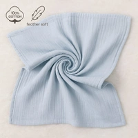 Villows Muslin Towel Small | Single layer|Pack Contains 1 Towel|100% Organic Cotton| 30 x 90 cm| Sky Blue | BT5506 - 30 x 90 cm, SkyBlue