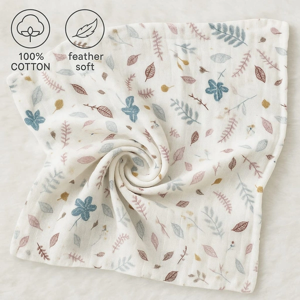 Villows Muslin Towel Small | Single layer|Pack Contains 1 Towel|100% Organic Cotton| 30 x 90 cm| Half White | BT55010 - 30 x 90 cm, Half White