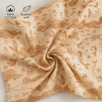 Villows Muslin Towel Small | Single layer|Pack Contains 1 Towel|100% Organic Cotton| 30 x 90 cm| Half Brown| BT5503 - 30 x 90 cm, Half Brown