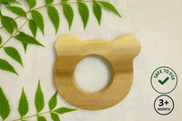 Villows Neem Teether Bear Shape|Pack of 1| 100% Neem Wood| Safe for Babies | NT6807 - 3+ mon, Assorted