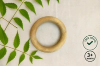 Villows Neem Teether Circle Shape|Pack of 1| 100% Neem Wood| Safe for Babies | NT6808 - 3+ mon, Assorted