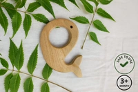Villows Neem Teether Dolphin Shape|Pack of 1| 100% Neem Wood| Safe for Babies| Sandal | NT6801 - 3+ mon, Assorted