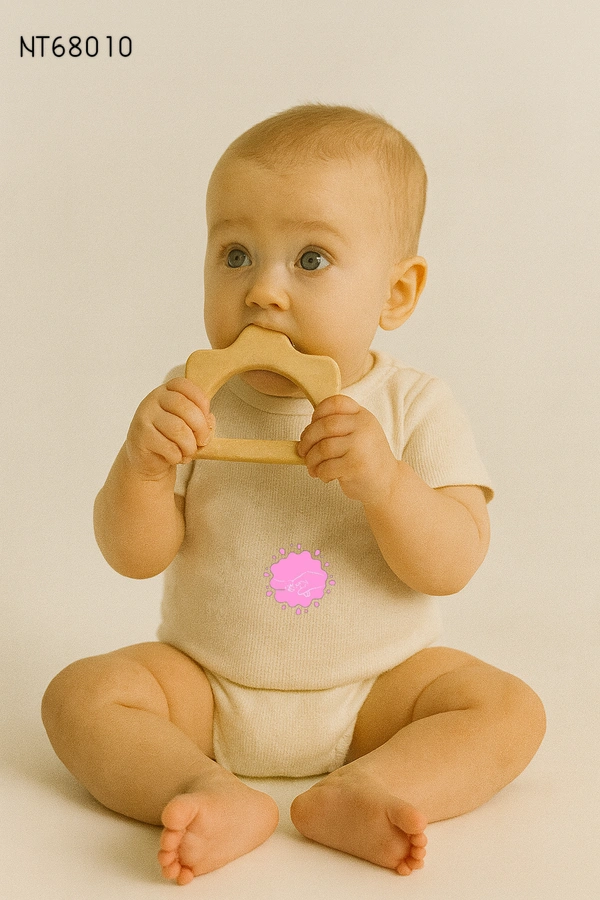 Villows Neem Teether Rainbow Shape|Pack of 1| 100% Neem Wood| Safe for Babies | NT68010 - 3+ mon, Assorted