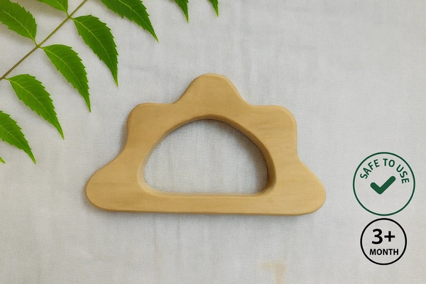 Villows Neem Teether Rainbow Shape|Pack of 1| 100% Neem Wood| Safe for Babies | NT68010 - 3+ mon, Assorted