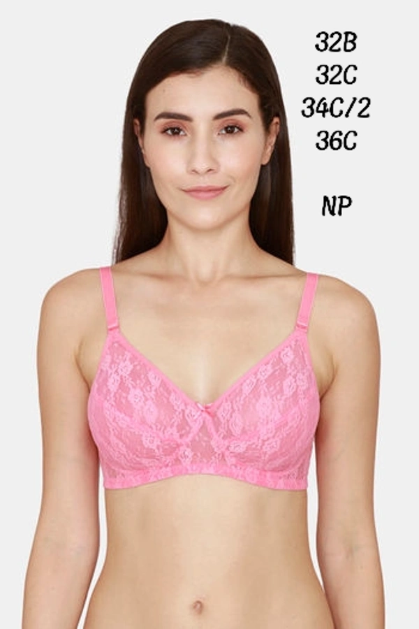 Zivame Netted double layered Non padded ZV10502 - 32C, Pink