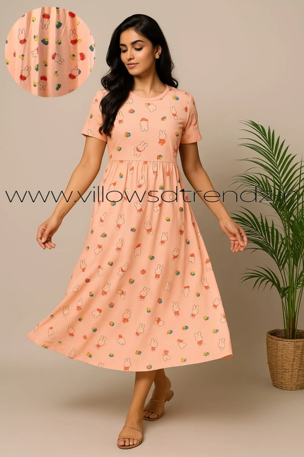 Smurf Finds Non Feeding Maxi Gowns MG1562 - Peach Orange, XL