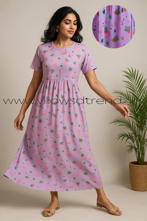 Smurf Finds Non Feeding Maxi Gowns MG1565 - Lavender, 2XL