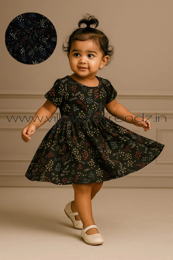 Disney Organic Cotton Frock for Baby| Black | KM85008 - Black, 3-6 Month