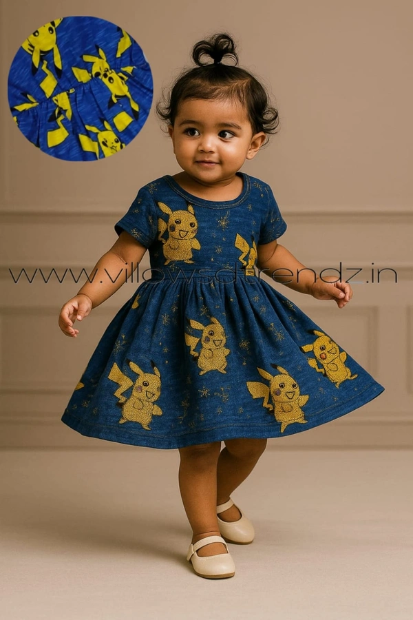 Disney Organic Cotton Frock for Baby| Blue | KM85009 - Blue, 6-9 Month