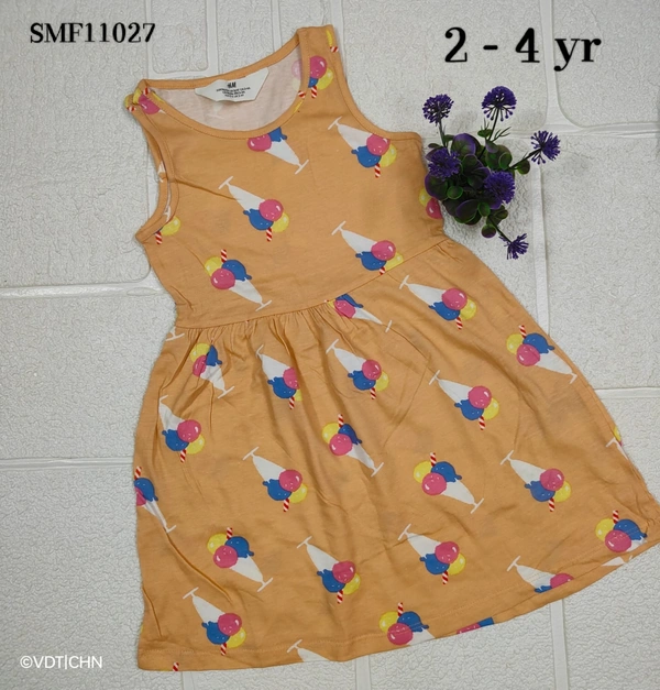 Disney Organic Cotton Frock for Girls SMF11027 - Orange, 2-4 Yr