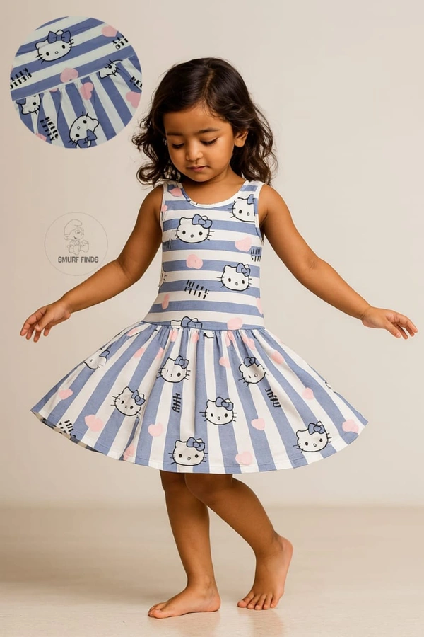 Disney Organic Cotton Frock for Girls SMF11030 - Blue, 4-6 Yr