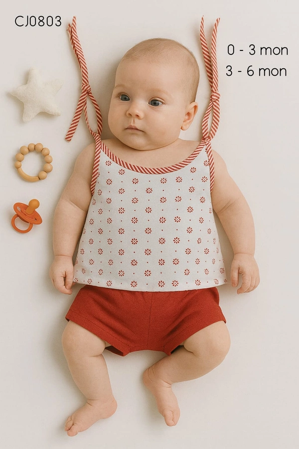 Smurf Finds Organic Cotton Unisex Jhabla's| 100% Cotton| Perferct for New Borns|Safe Prints| Red | CJ0803 - 0-3 Month, Red