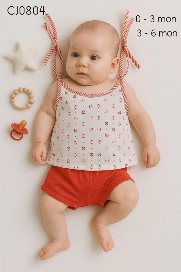 Smurf Finds Organic Cotton Unisex Jhabla's| 100% Cotton| Perferct for New Borns|Safe Prints| Red | CJ0804 - 3-6 Month, Red