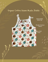 Smurf Finds Organic Cotton Unisex Muslin Jhabla's| 100% Cotton| Perferct for New Borns| White | SMJB5506 - 3-6 Month, White
