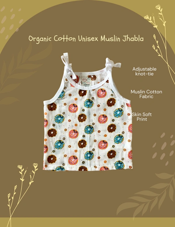 Smurf Finds Organic Cotton Unisex Muslin Jhabla's| 100% Cotton| Perferct for New Borns| White | SMJB5506 - 3-6 Month, White