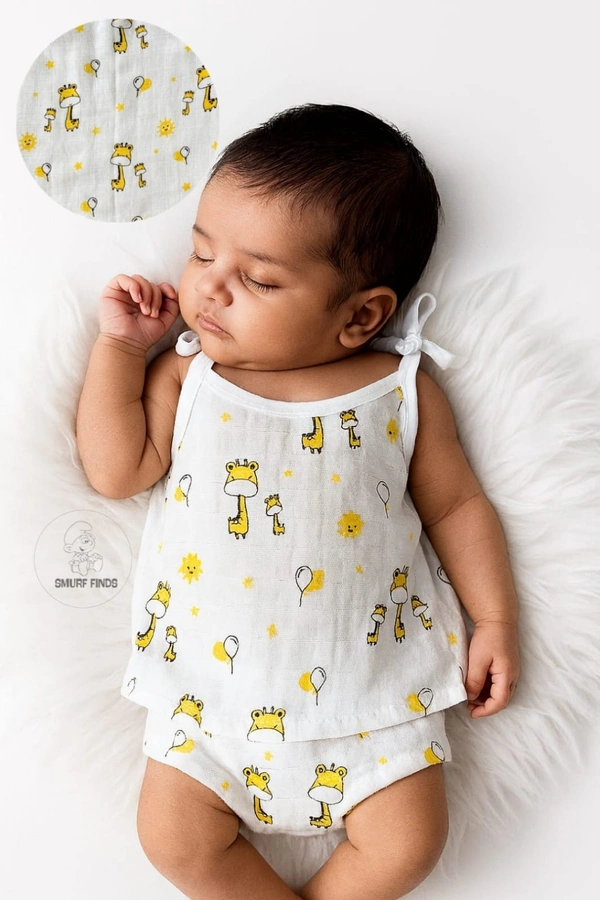 Smurf Finds Organic Cotton Unisex Muslin Jhabla's| 100% Cotton| Perferct for New Borns| White | SMJB5503 - 3-6 Month, White
