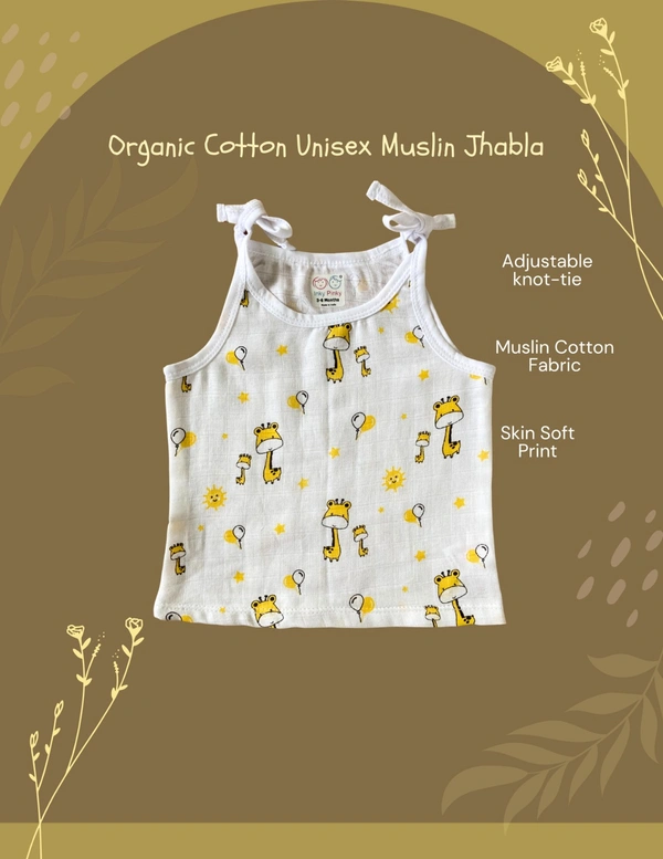 Smurf Finds Organic Cotton Unisex Muslin Jhabla's| 100% Cotton| Perferct for New Borns| White | SMJB5503 - 3-6 Month, White